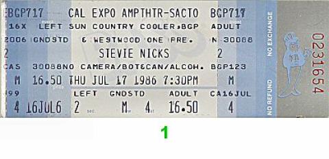 Stevie Nicks Vintage Ticket