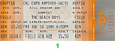 The Beach Boys Vintage Ticket