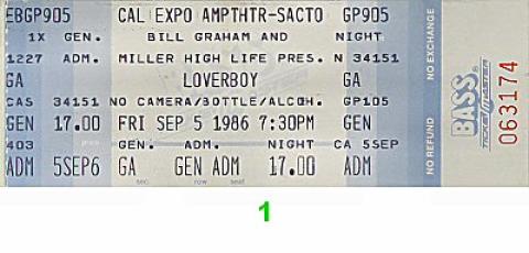 Loverboy Vintage Ticket