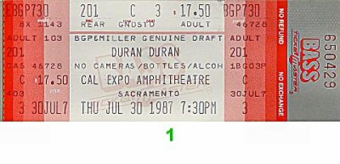 Duran Duran Vintage Ticket