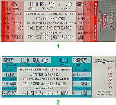 Lynyrd Skynyrd Vintage Ticket