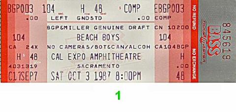 The Beach Boys Vintage Ticket