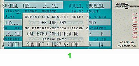 Def Jam Tour '87 Vintage Ticket