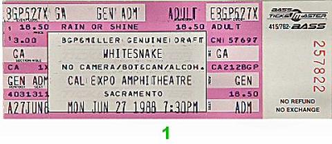 Whitesnake Vintage Ticket