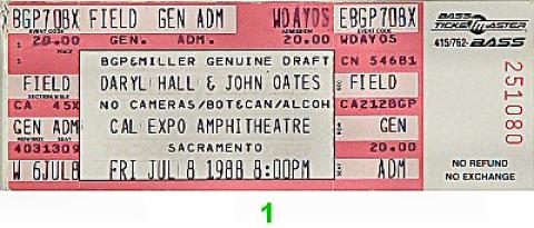 Hall & Oates Vintage Ticket