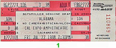 Alabama Vintage Ticket