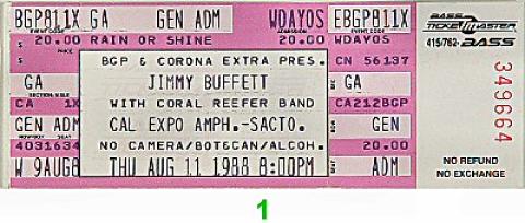 Jimmy Buffett Vintage Ticket