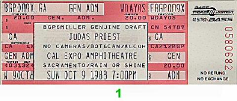 Judas Priest Vintage Ticket