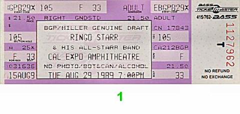 Ringo Starr Vintage Ticket
