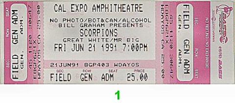 Scorpions Vintage Ticket