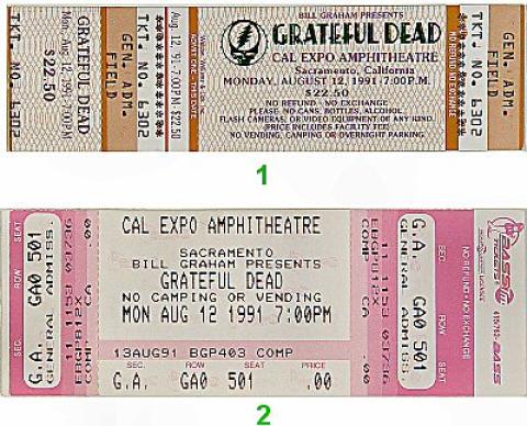 Grateful Dead Vintage Ticket