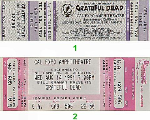 Grateful Dead Vintage Ticket