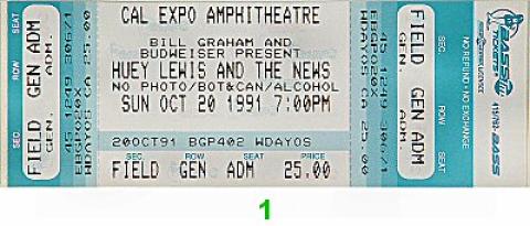 Huey Lewis & the News Vintage Ticket