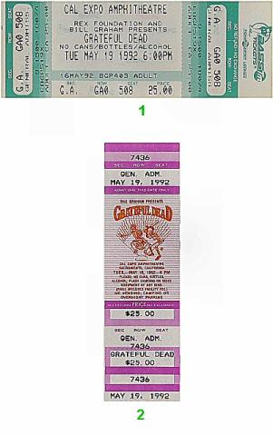 Grateful Dead Vintage Ticket