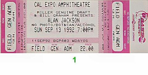 Alan Jackson Vintage Ticket