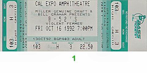 The B-52's Vintage Ticket