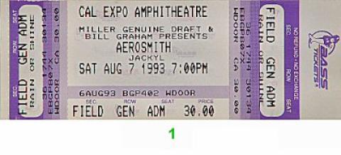 Aerosmith Vintage Ticket