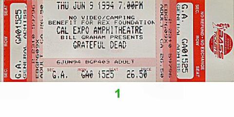 Rex Foundation Benefit Vintage Ticket