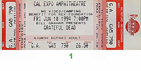 Rex Foundation Benefit Vintage Ticket