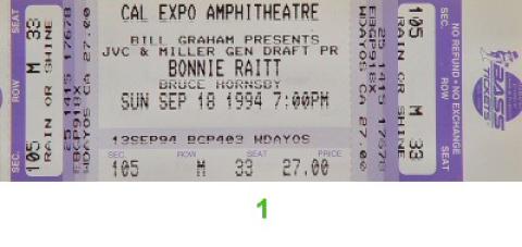 Bonnie Raitt Vintage Ticket