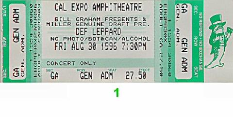Def Leppard Vintage Ticket