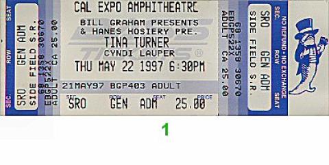 Tina Turner Vintage Ticket