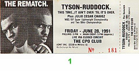 Mike Tyson Vintage Ticket