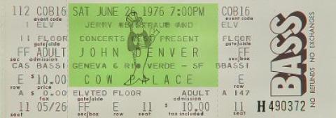 John Denver Vintage Ticket
