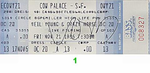 Neil Young & Crazy Horse Vintage Ticket