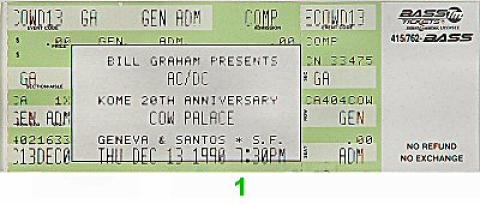 AC/DC Vintage Ticket