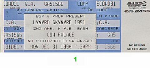 Lynyrd Skynyrd Vintage Ticket
