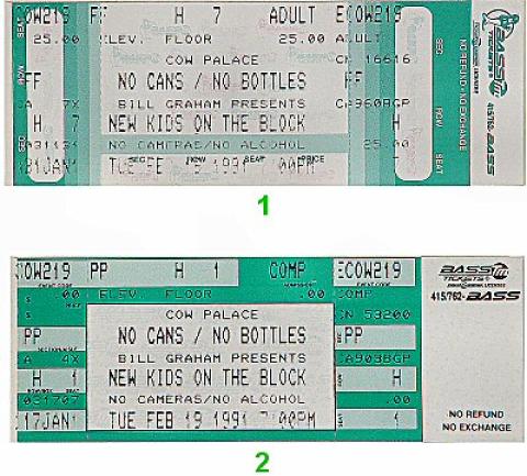 New Kids On The Block Vintage Ticket