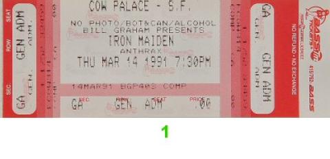 Iron Maiden Vintage Ticket
