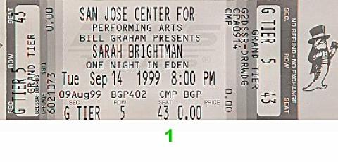 Sarah Brightman Vintage Ticket