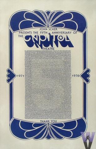 The 5th Anniversary Of The Capitol Theatre Poster