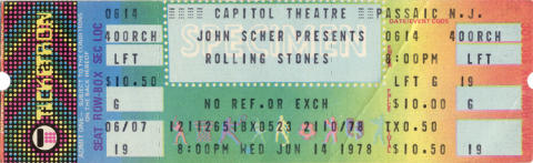 The Rolling Stones Vintage Ticket