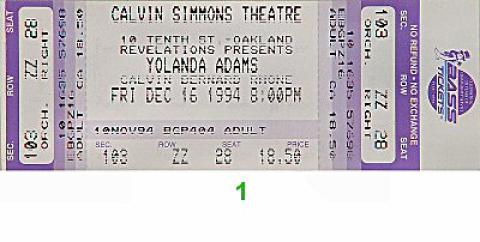 Yolanda Adams Vintage Ticket
