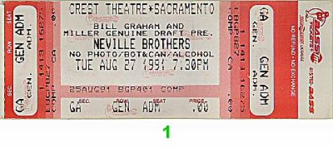 The Neville Brothers Vintage Ticket