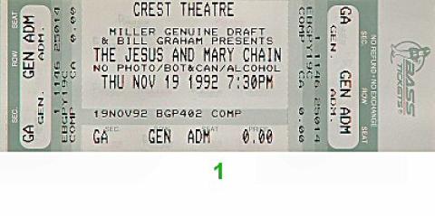 The Jesus & Mary Chain Vintage Ticket