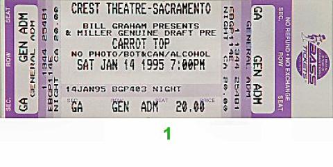 Carrot Top Vintage Ticket