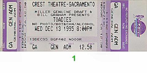 Toadies Vintage Ticket