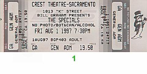 The Specials Vintage Ticket