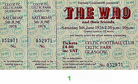 The Who Vintage Ticket