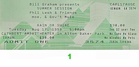 Phil Lesh & Friends Vintage Ticket