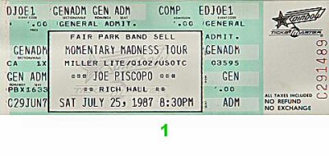 Joe Piscopo Vintage Ticket