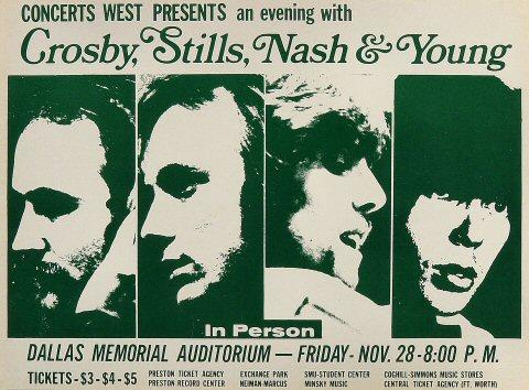 Crosby, Stills, Nash & Young Handbill
