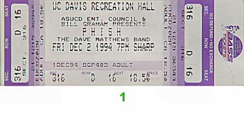 Phish Vintage Ticket