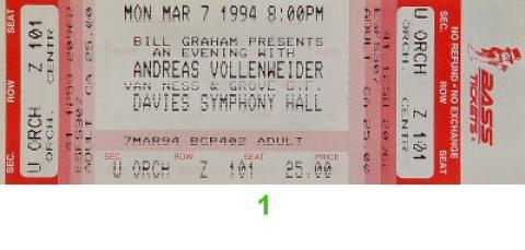 Andreas Vollenweider Vintage Ticket