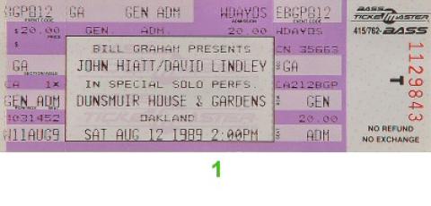 John Hiatt Vintage Ticket
