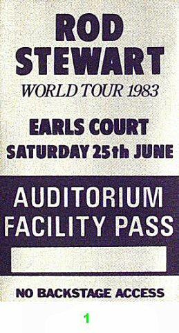 Rod Stewart Backstage Pass